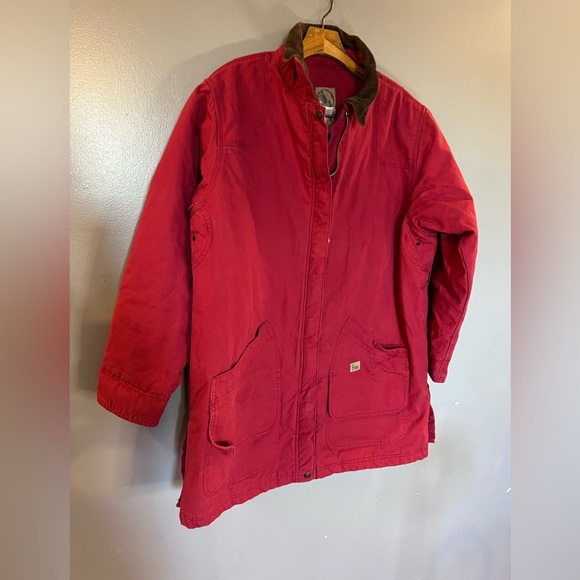 Berne Ladies Barn Coat Red Quilted Field Barn Jacket Zip up with Pockets-2XL - Picture 2 of 9